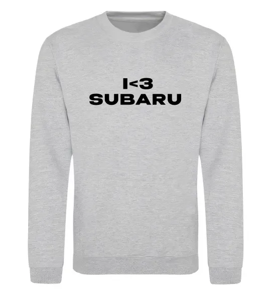 Свитшот I <3 Subaru Серый меланж фото