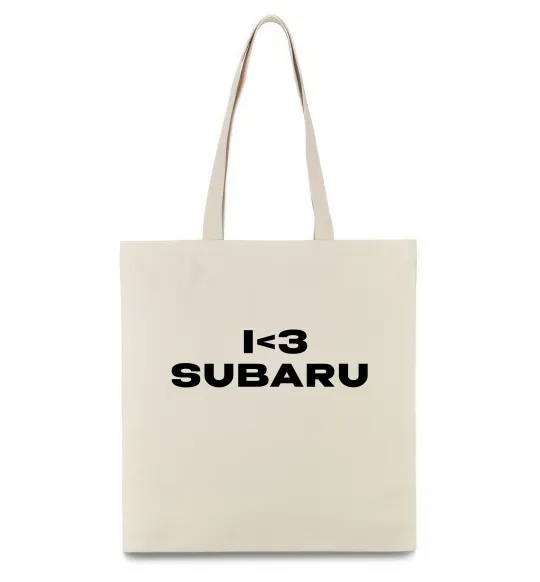 Эко-сумка I <3 Subaru Бежевый фото