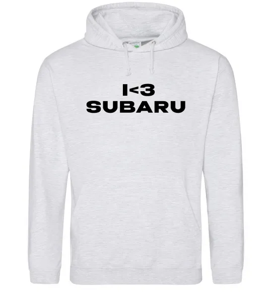 Мужская толстовка (худи) I <3 Subaru Серый меланж фото