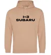 Мужская толстовка (худи) I <3 Subaru Песочный фото