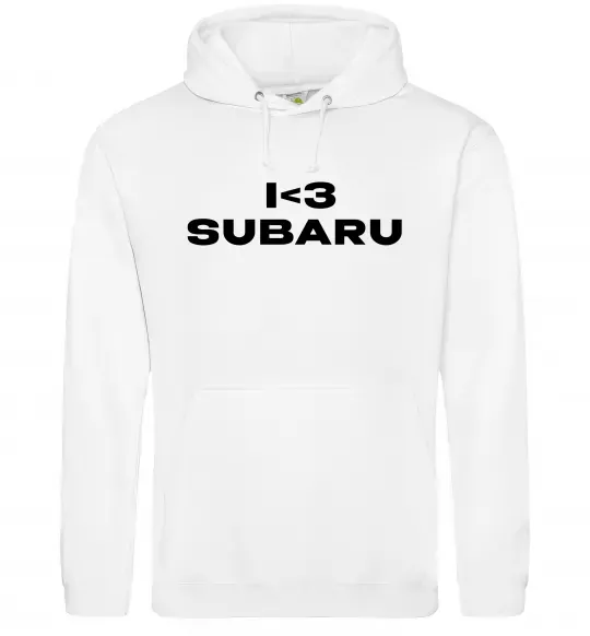 Женская толстовка (худи) I <3 Subaru Белый фото