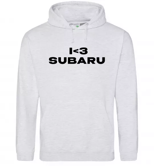 Женская толстовка (худи) I <3 Subaru Серый меланж фото
