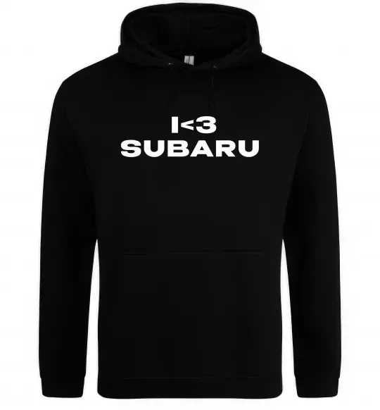Женская толстовка (худи) I <3 Subaru Черный фото