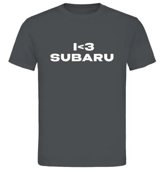 Чоловіча футболка I <3 Subaru Графіт фото