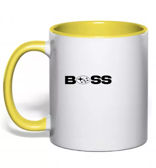 Чашка з кольоровою ручкою Subaru Boss Сонячно жовтий фото