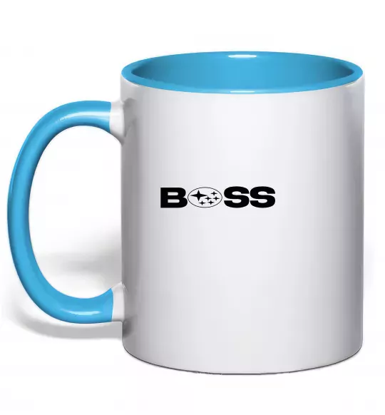 Чашка з кольоровою ручкою Subaru Boss Блакитний фото