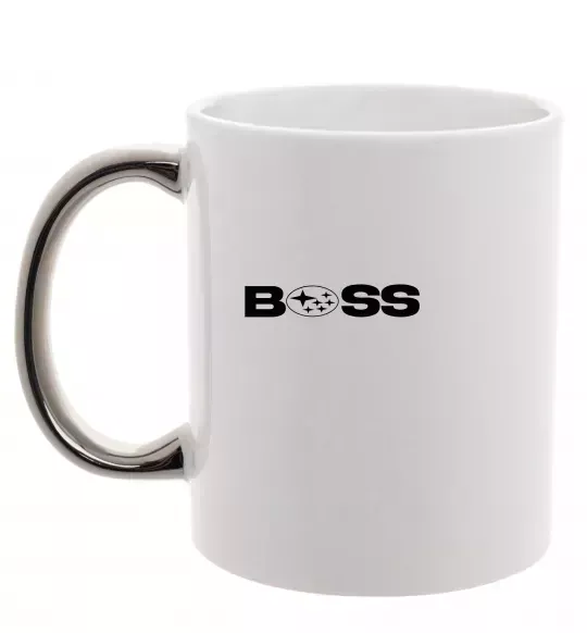 Чашка з кольоровою ручкою Subaru Boss Срібло фото