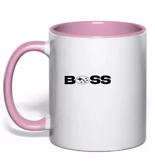 Чашка з кольоровою ручкою Subaru Boss Ніжно рожевий фото