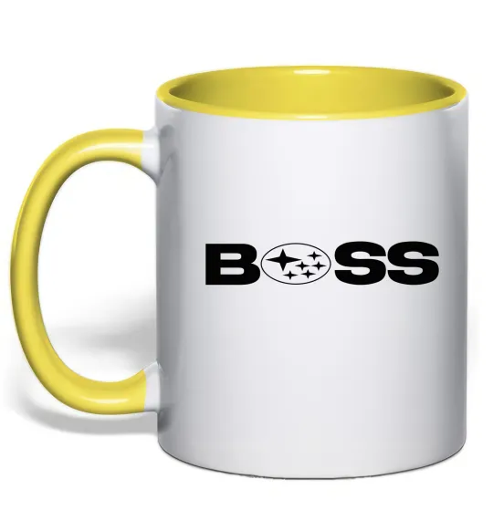 Чашка с цветной ручкой Subaru Boss Лимонный фото