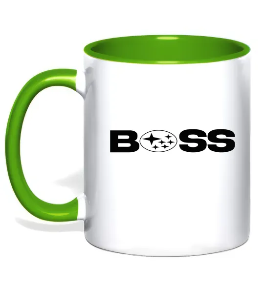 Чашка с цветной ручкой Subaru Boss Лаймовый фото