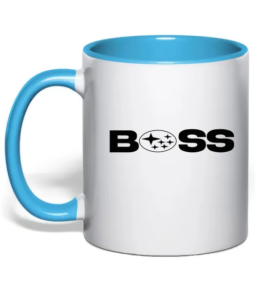 Чашка с цветной ручкой Subaru Boss Голубой фото