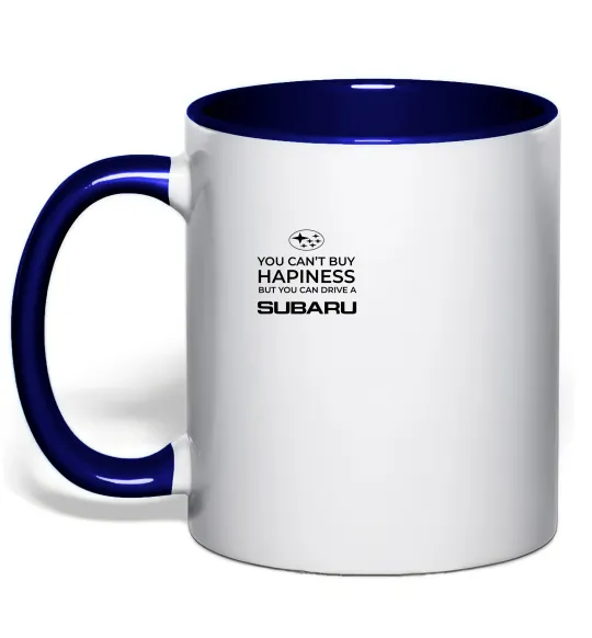 Чашка с цветной ручкой You can drive Subaru Глубокий темно-синий фото