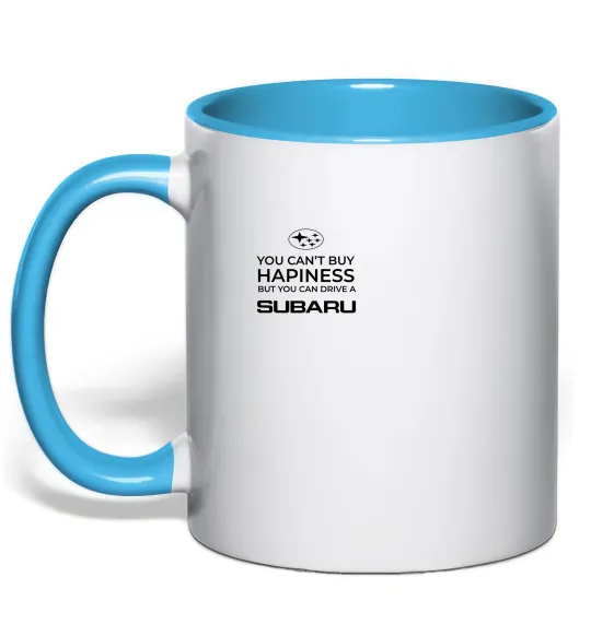 Чашка с цветной ручкой You can drive Subaru Голубой фото