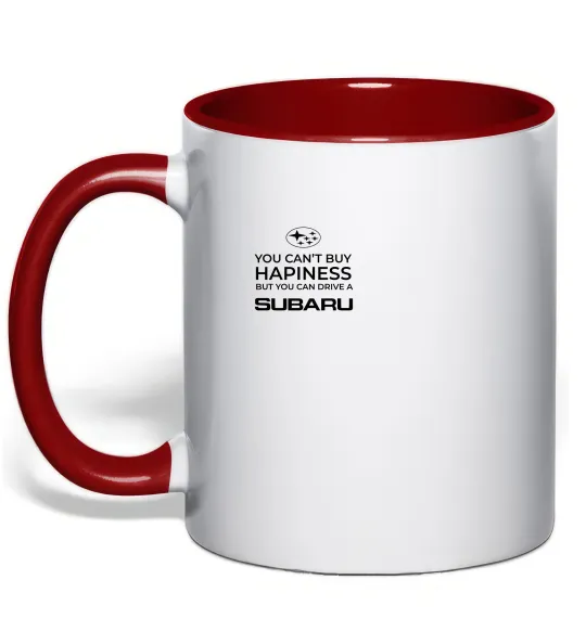 Чашка с цветной ручкой You can drive Subaru Красный фото