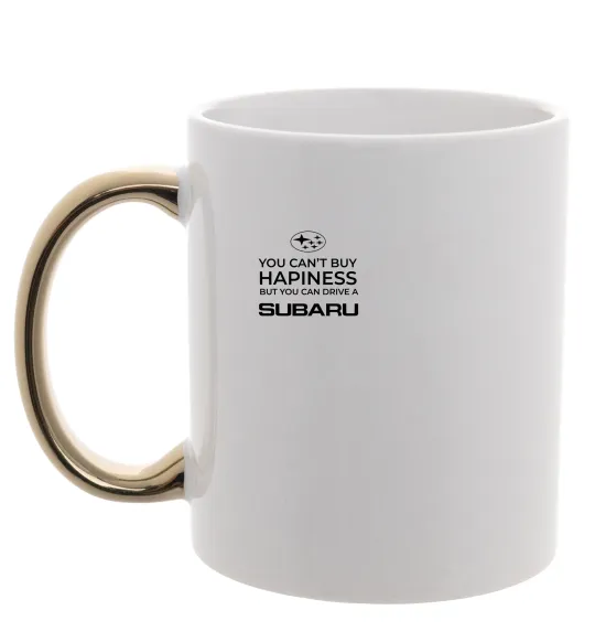 Чашка с цветной ручкой You can drive Subaru Золото фото