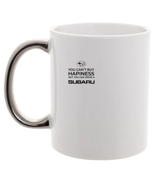 Чашка с цветной ручкой You can drive Subaru Серебро фото