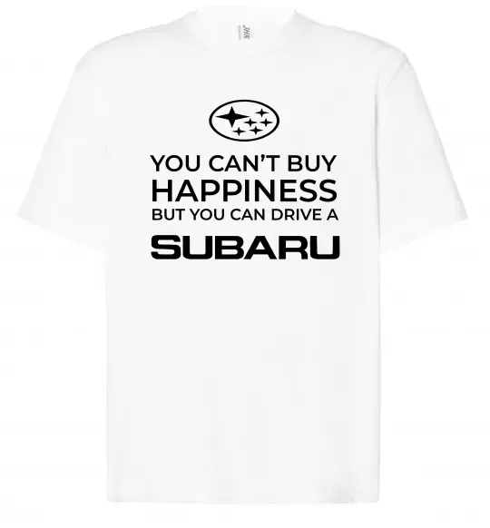 Футболка Оверсайз You can drive Subaru Білий фото