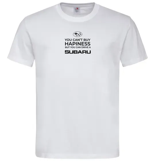 Чоловіча футболка You can drive Subaru Білий фото