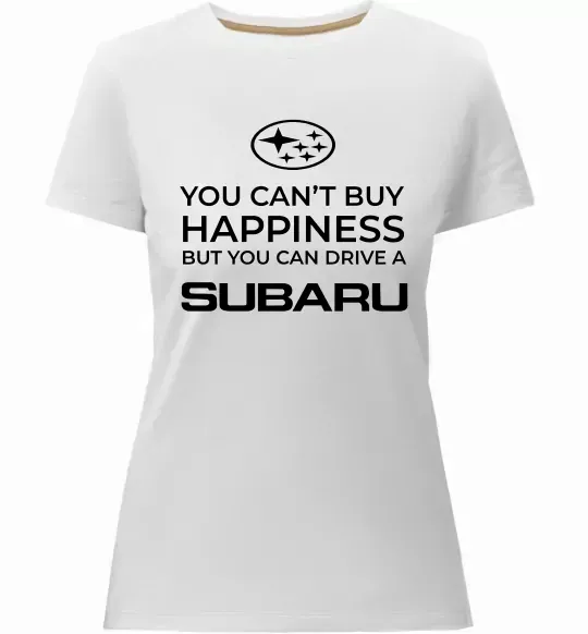 Жіноча преміум футболка You can drive Subaru Білий фото