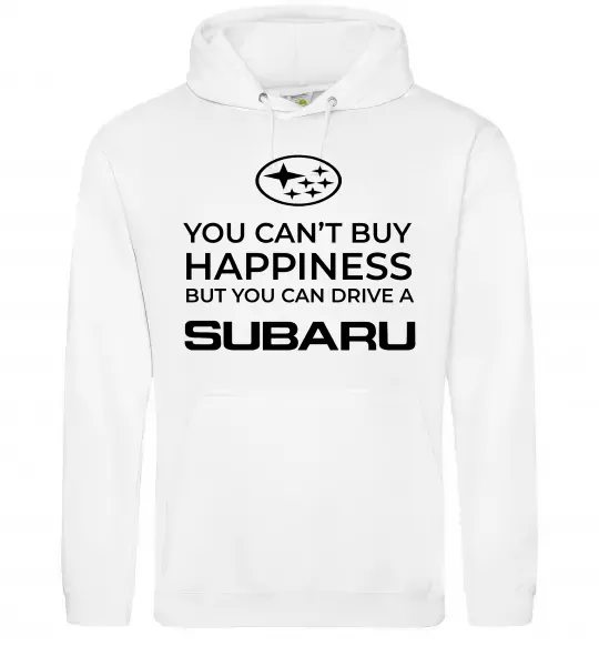Мужская толстовка (худи) You can drive Subaru Белый фото