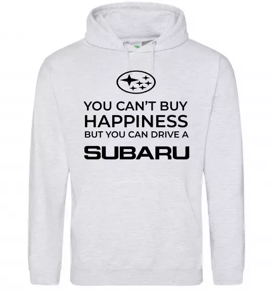 Мужская толстовка (худи) You can drive Subaru Серый меланж фото