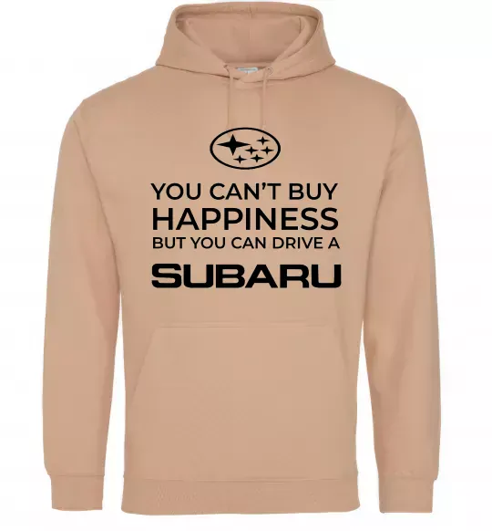 Мужская толстовка (худи) You can drive Subaru Песочный фото
