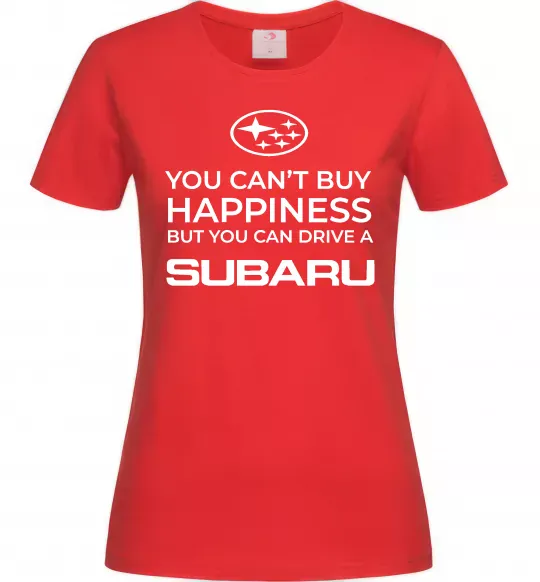 Женская футболка You can drive Subaru Красный фото