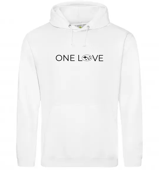 Чоловіча толстовка (худі) Subaru one love Білий фото