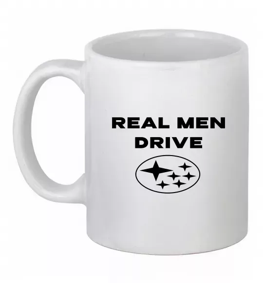 Чашка керамічна Real men drive Subaru Білий фото