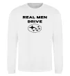 Свитшот Real men drive Subaru Белый фото