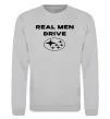 Свитшот Real men drive Subaru Серый меланж фото