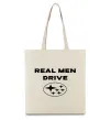Эко-сумка Real men drive Subaru Бежевый фото