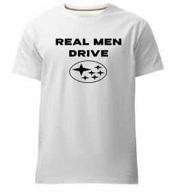 Чоловіча преміум футболка Real men drive Subaru