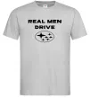 Чоловіча футболка Real men drive Subaru Сірий фото