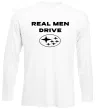 Лонгслив Real men drive Subaru Белый фото