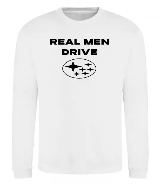 Свитшот Real men drive Subaru Белый фото