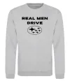Свитшот Real men drive Subaru Серый меланж фото