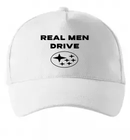 Кепка Real men drive Subaru Белый фото