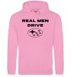 Чоловіча толстовка (худі) Real men drive Subaru Рожевий фото