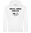 Чоловіча толстовка (худі) Real men drive Subaru Білий фото