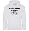 Чоловіча толстовка (худі) Real men drive Subaru Сірий меланж фото