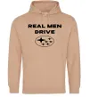 Чоловіча толстовка (худі) Real men drive Subaru Пісочний фото