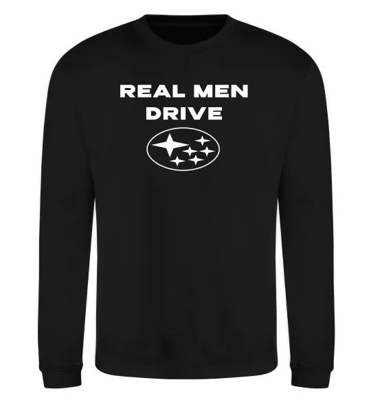 Свитшот Real men drive Subaru Черный фото