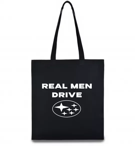 Эко-сумка Real men drive Subaru Черный фото