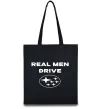 Эко-сумка Real men drive Subaru Черный фото