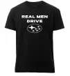 Мужская премиум футболка Real men drive Subaru Черный фото