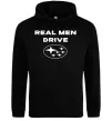 Чоловіча толстовка (худі) Real men drive Subaru Чорний фото