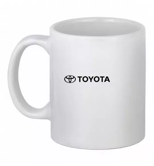 Чашка керамическая Toyota logo та назва Белый фото