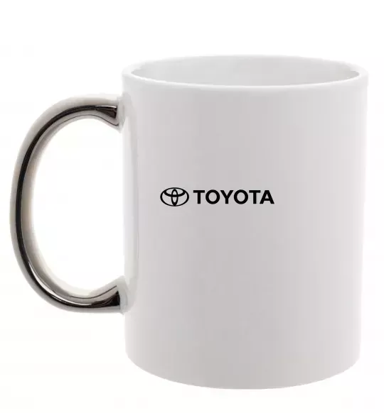 Чашка с цветной ручкой Toyota logo та назва Серебро фото