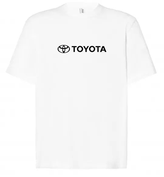Футболка Оверсайз Toyota logo та назва Білий фото